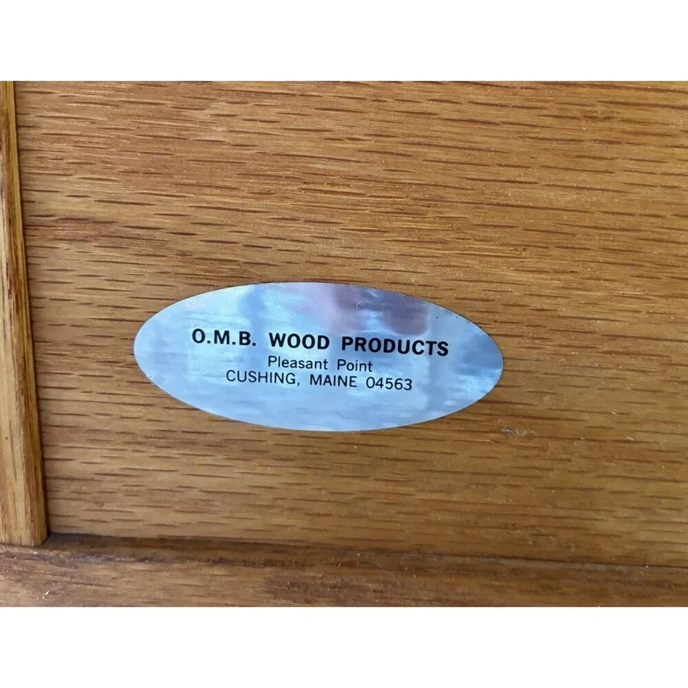 Vintage Oak Roll Top Wood Bread Bin, O.M.B. Wood Products